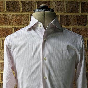 Ermenegildo Zegna Trofeo red/white men's button-down Sz. 15.5